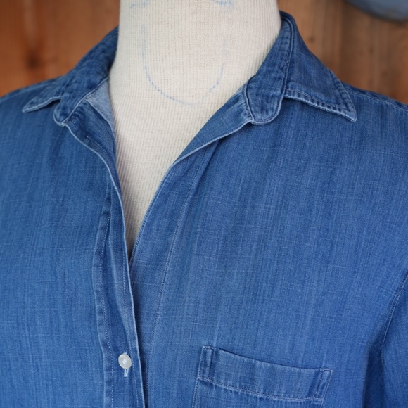 Grayson 100% Cotton Jean Denim Button Down Midi Shirt Dress Woman's Size M - Picture 6 of 17
